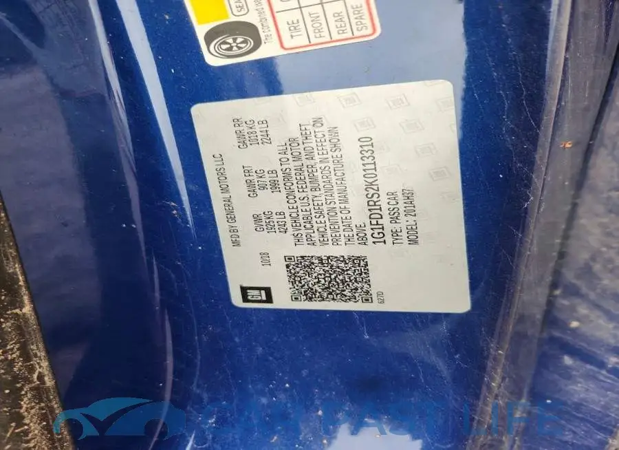 1G1FD1RS2K0113310# 13