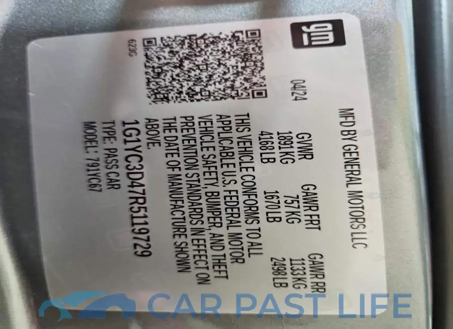 1G1YC3D47R5119729# 12