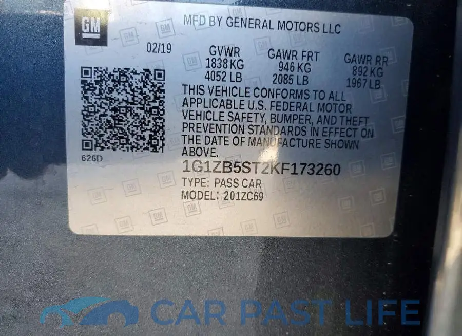 1G1ZB5ST2KF173260# 12