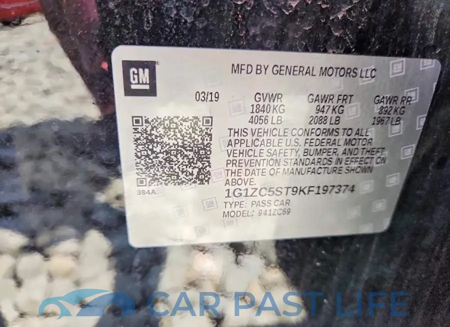 1G1ZC5ST9KF197374# 12