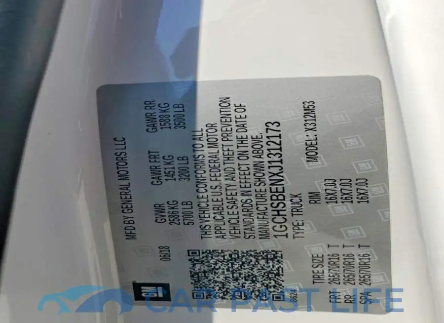 1GCHSBENXJ1312173# 12