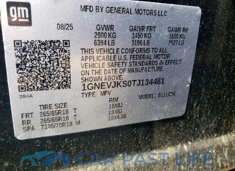 1GNEVJKS0TJ134461# 13