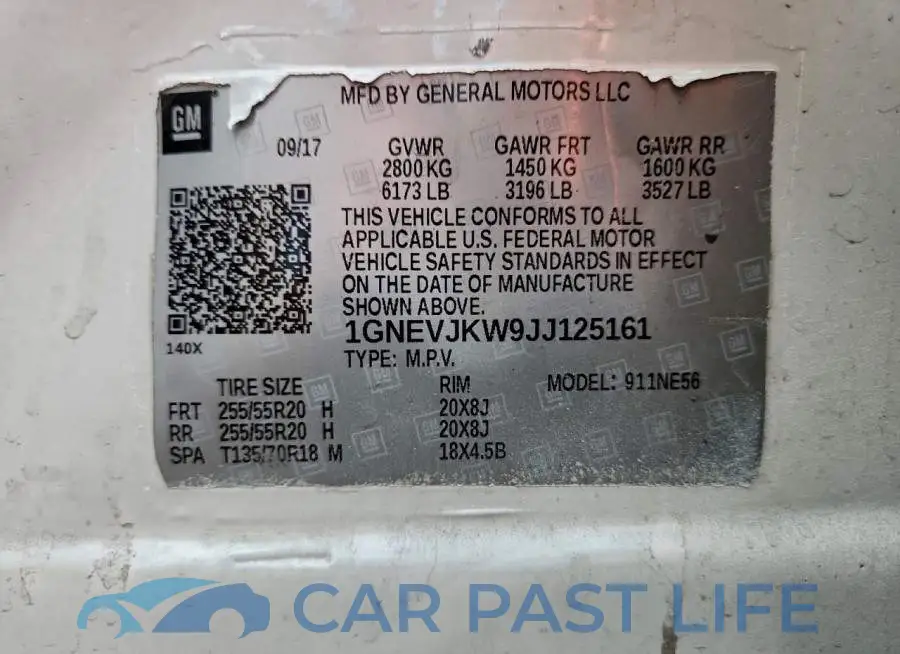 1GNEVJKW9JJ125161# 13