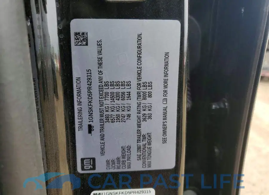 1GNSKFKD5PR429315# 13