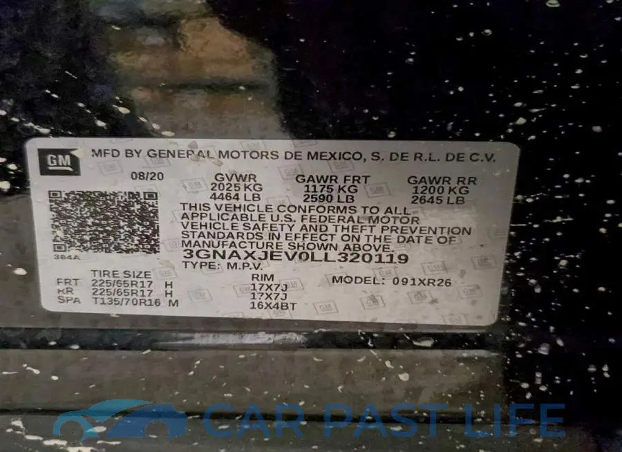 3GNAXJEV0LL320119# 13