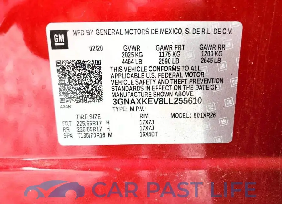 3GNAXKEV8LL255610# 12