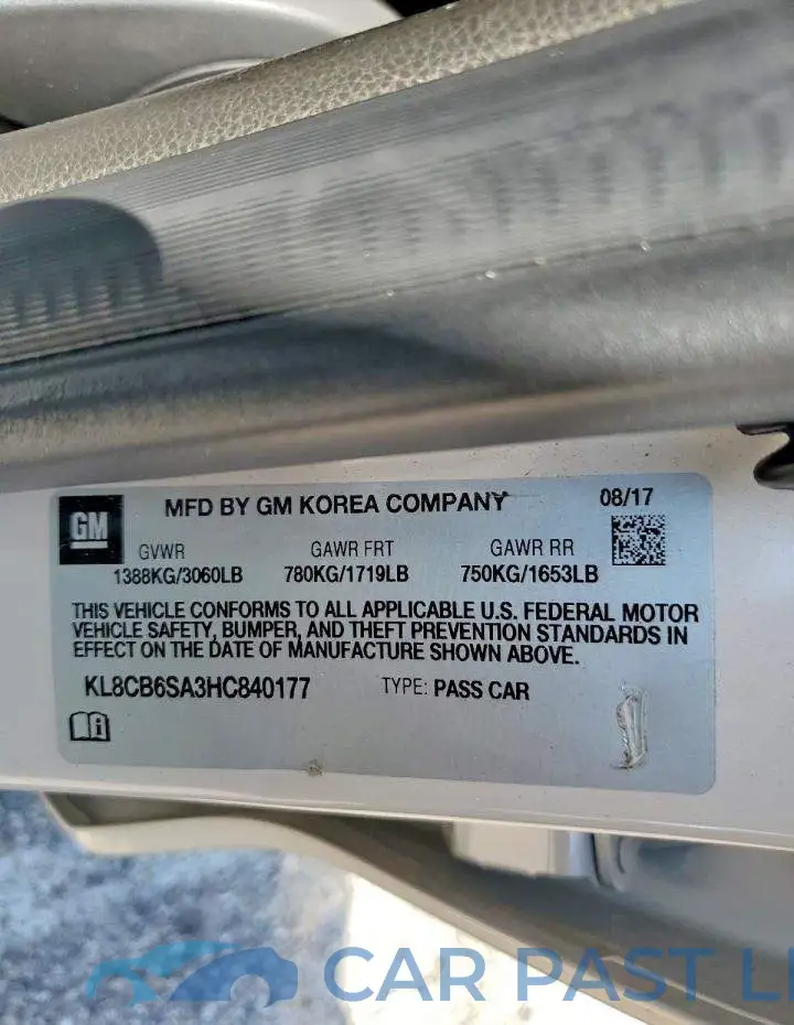 KL8CB6SA3HC840177# 12