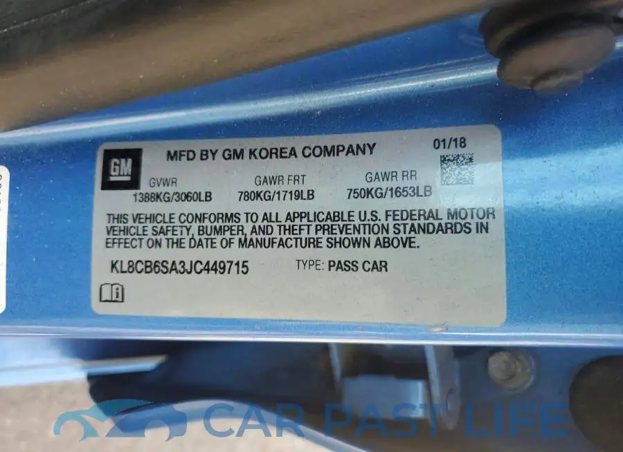 KL8CB6SA3JC449715# 12