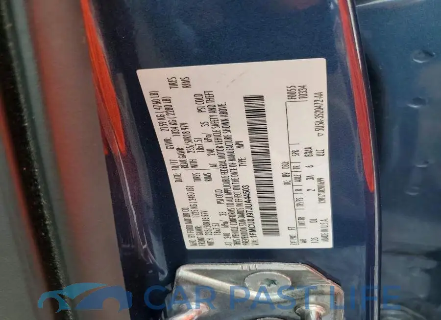 1FMCU0J97JUA44503# 12