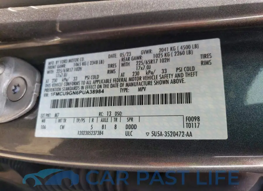 1FMCU9GN6PUA38984# 13