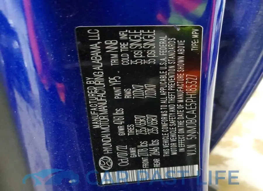 5NMJBCAE5PH185327# 14