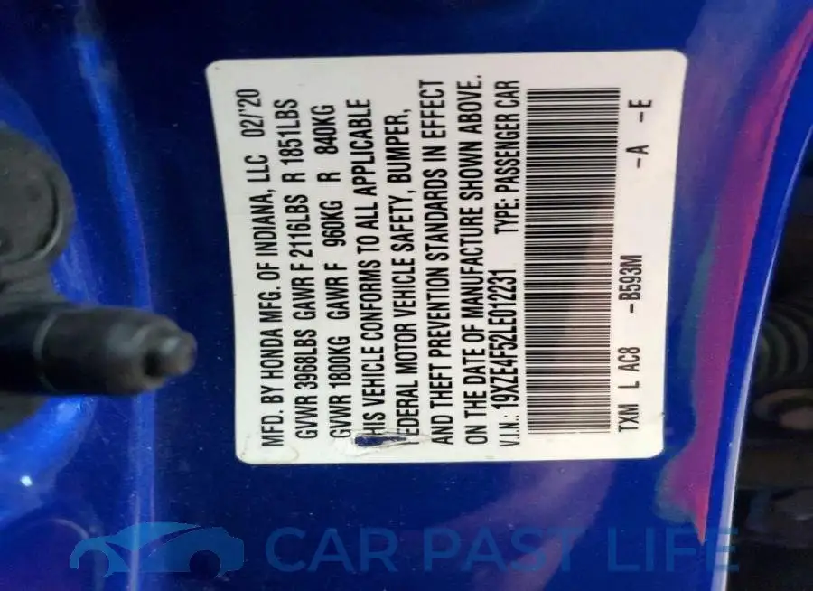 19XZE4F52LE012231# 12