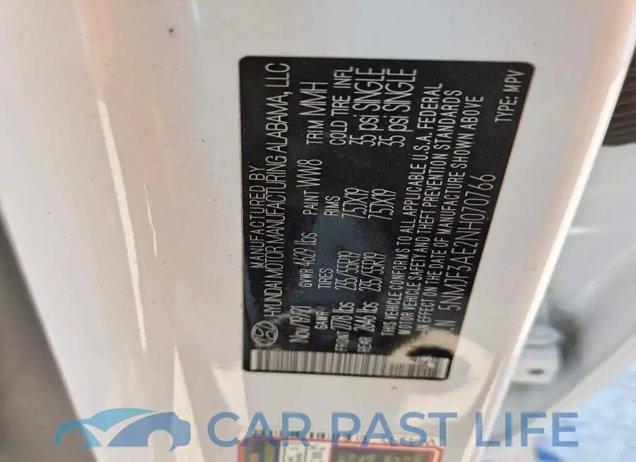 5NMJF3AE2NH070766# 12