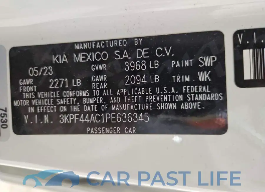 3KPF44AC1PE636345# 13
