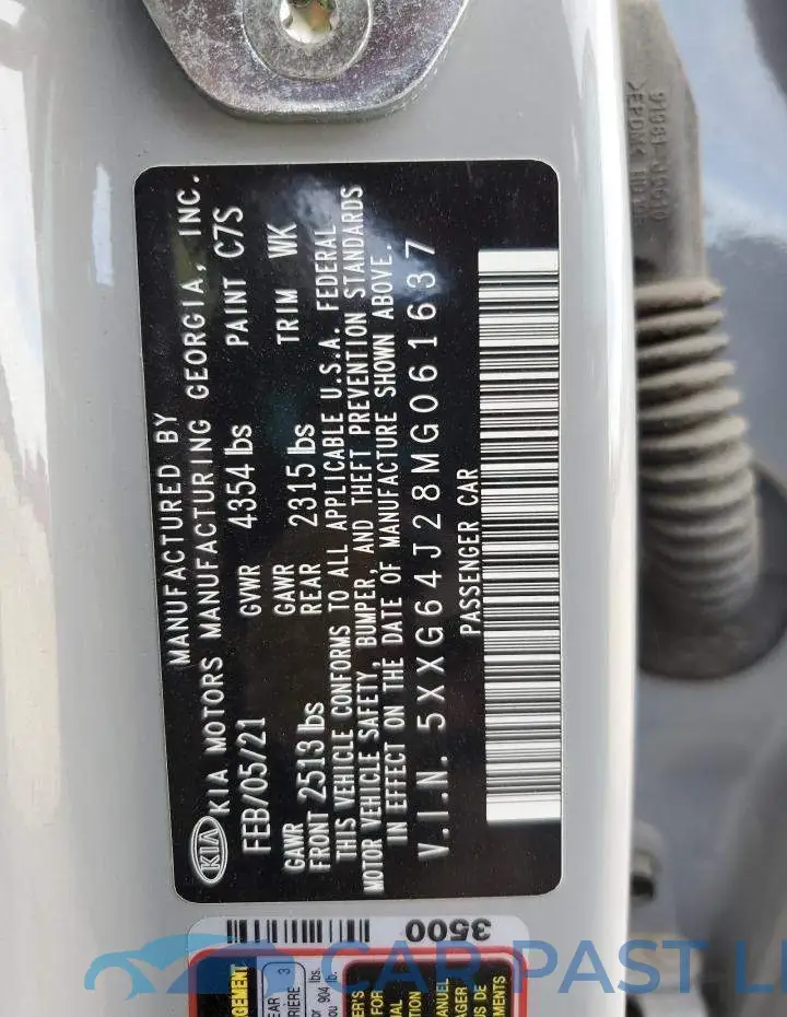 5XXG64J28MG061637# 12