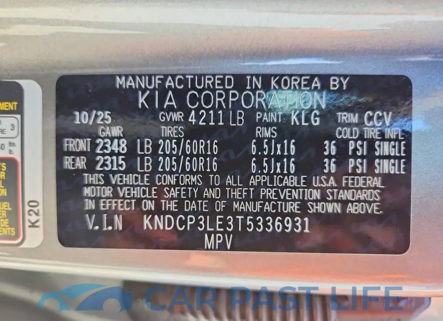 KNDCP3LE3T5336931# 13