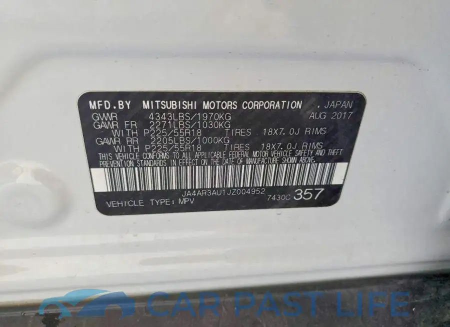 JA4AR3AU1JZ004952# 13