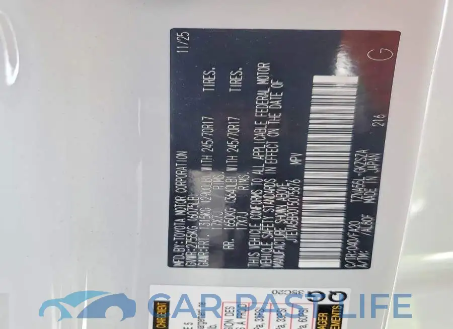 JTEVA5BR0T5075876# 14