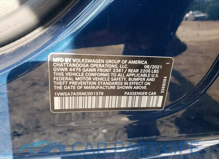 1VWSA7A35NC001378# 12