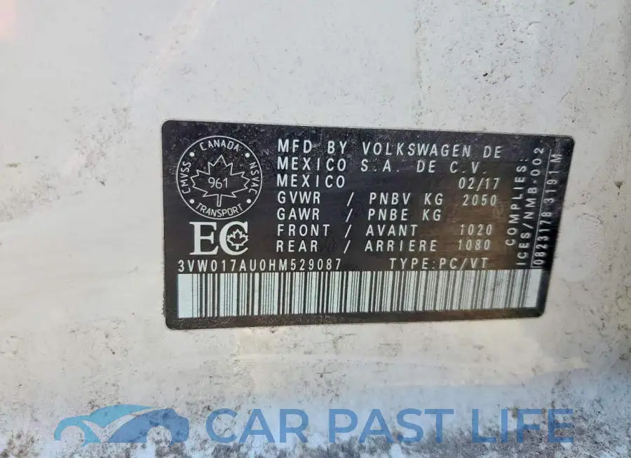 3VW017AU0HM529087# 12