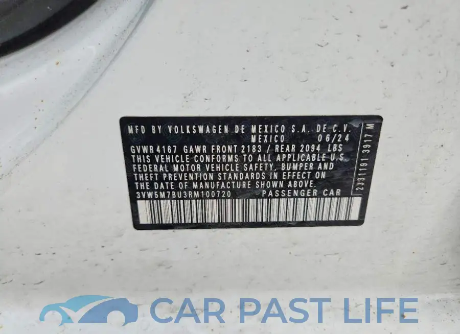 3VW5M7BU3RM100720# 12