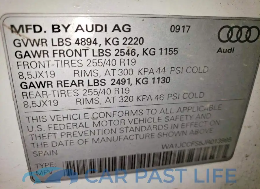 WA1JCCFS5JR013985# 13