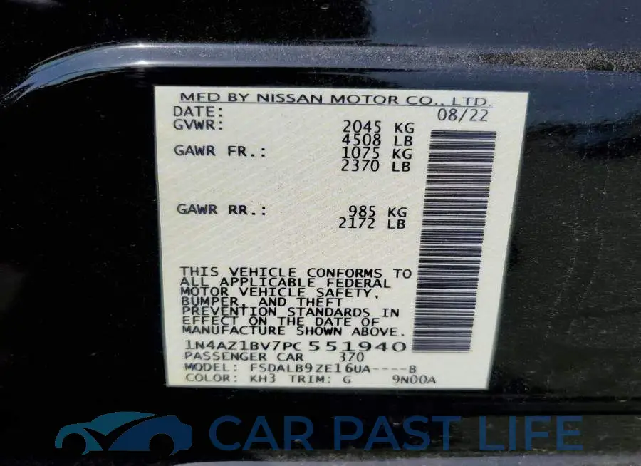 1N4AZ1BV7PC551940# 13