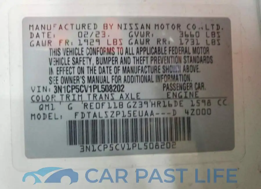 3N1CP5CV1PL508202# 13