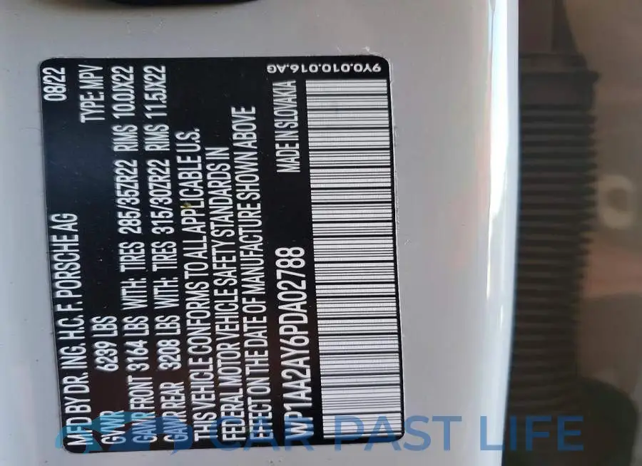 WP1AA2AY6PDA02788# 12