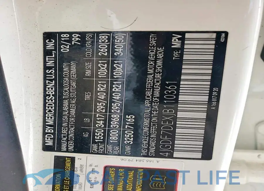 4JGDF7DEXJB110361# 12