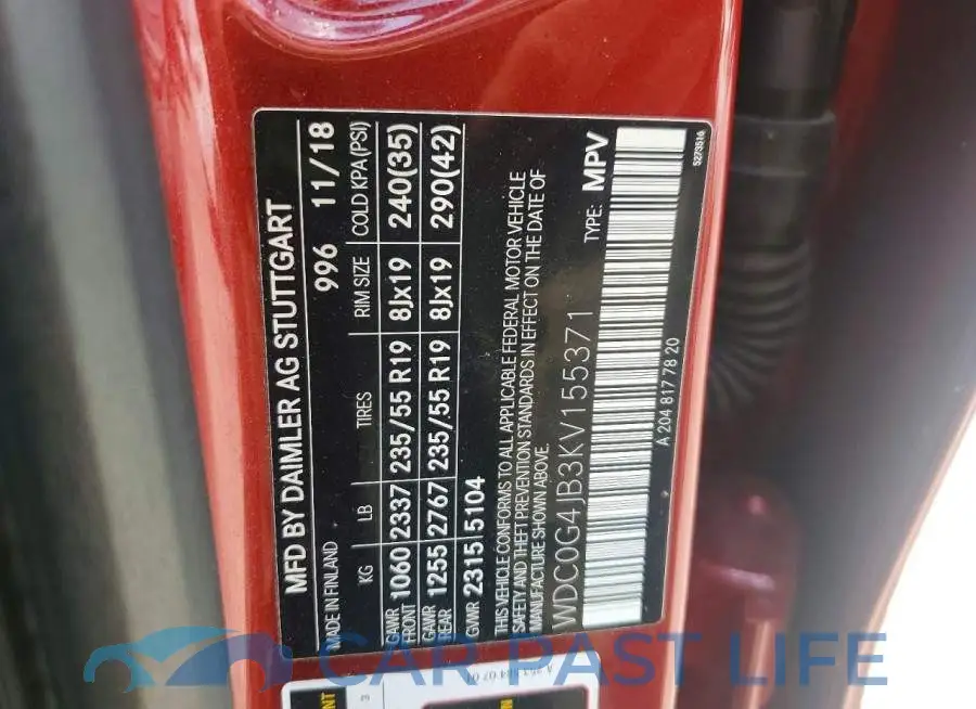 WDC0G4JB3KV155371# 13