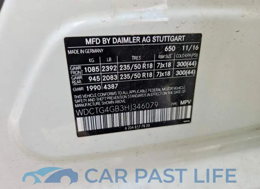 WDCTG4GB3HJ346079# 13