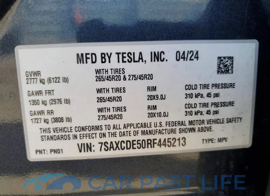 7SAXCDE50RF445213# 13