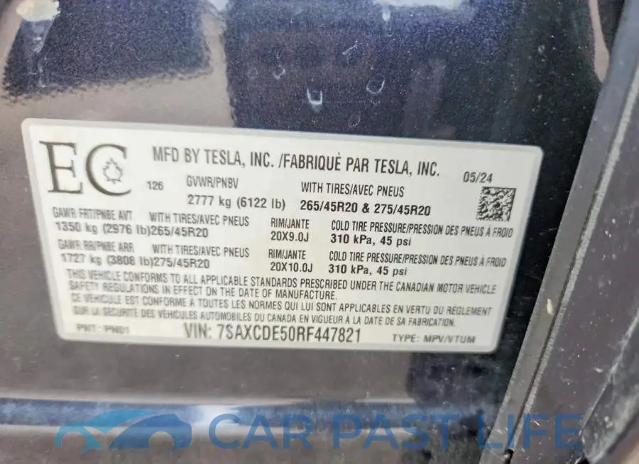 7SAXCDE50RF447821# 14