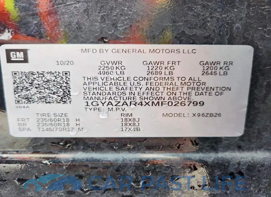 1GYAZAR4XMF026799# 13