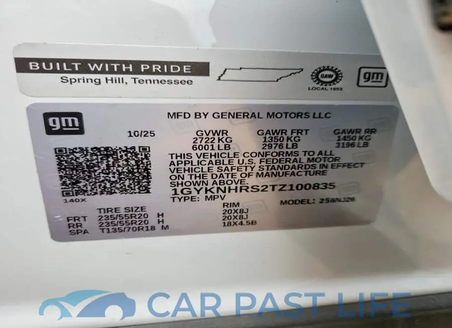 1GYKNHRS2TZ100835# 13