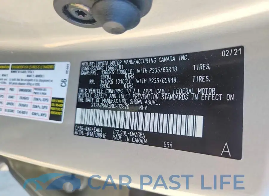 2T2AZMAA5MC202820# 14