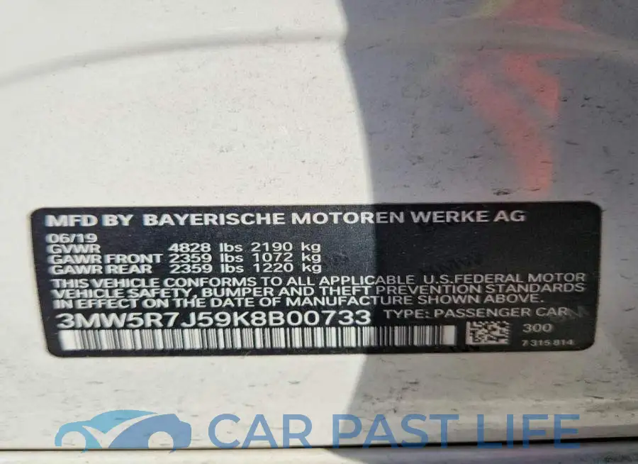 3MW5R7J59K8B00733# 12