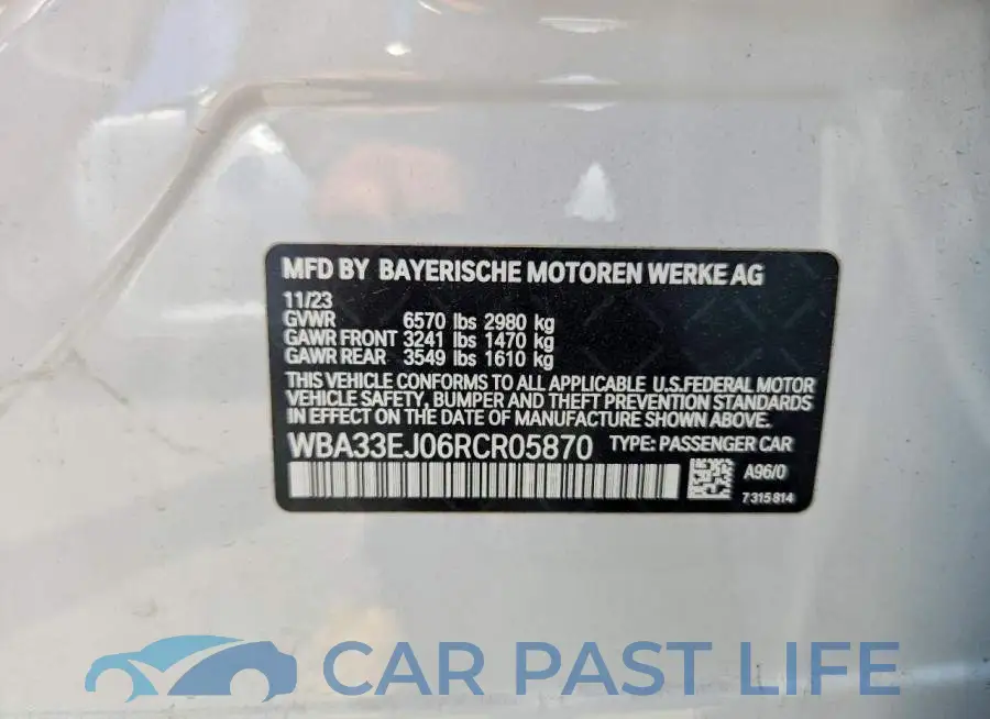 WBA33EJ06RCR05870# 13