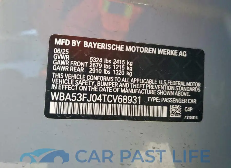 WBA53FJ04TCV68931# 13