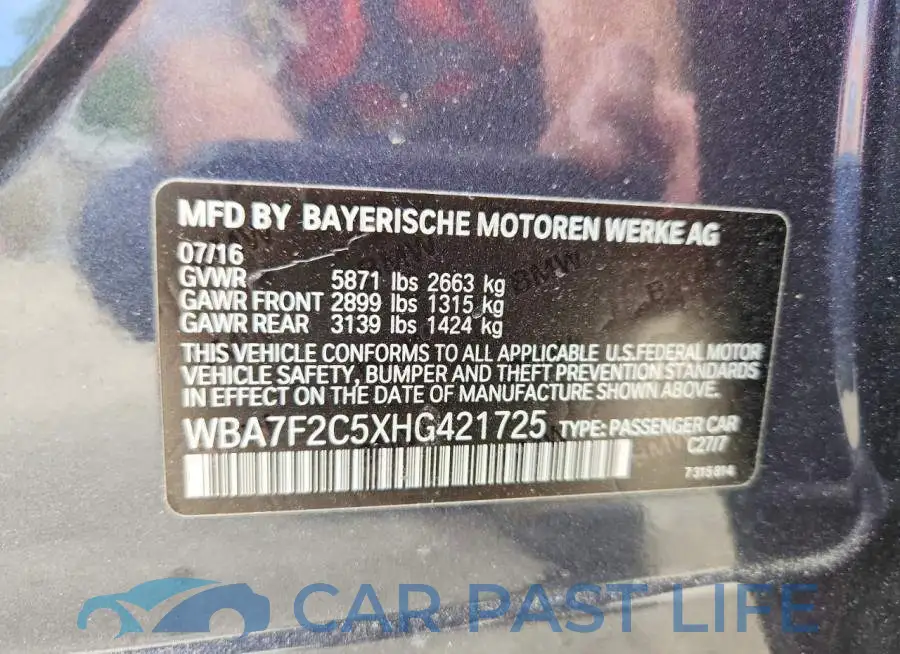 WBA7F2C5XHG421725# 12