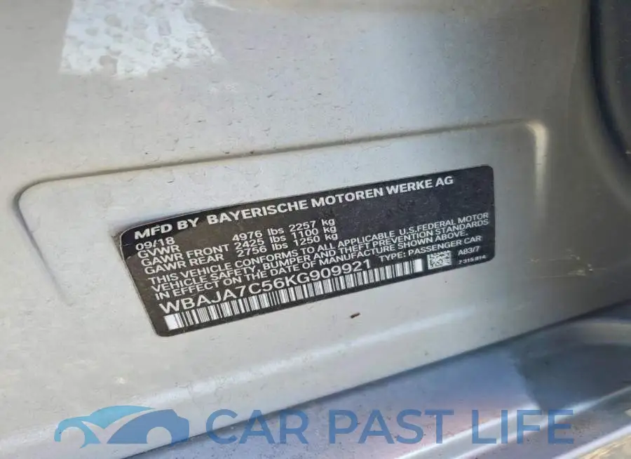 WBAJA7C56KG909921# 12