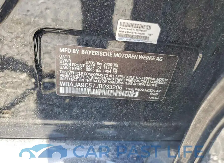 WBAJA9C57JB033206# 12