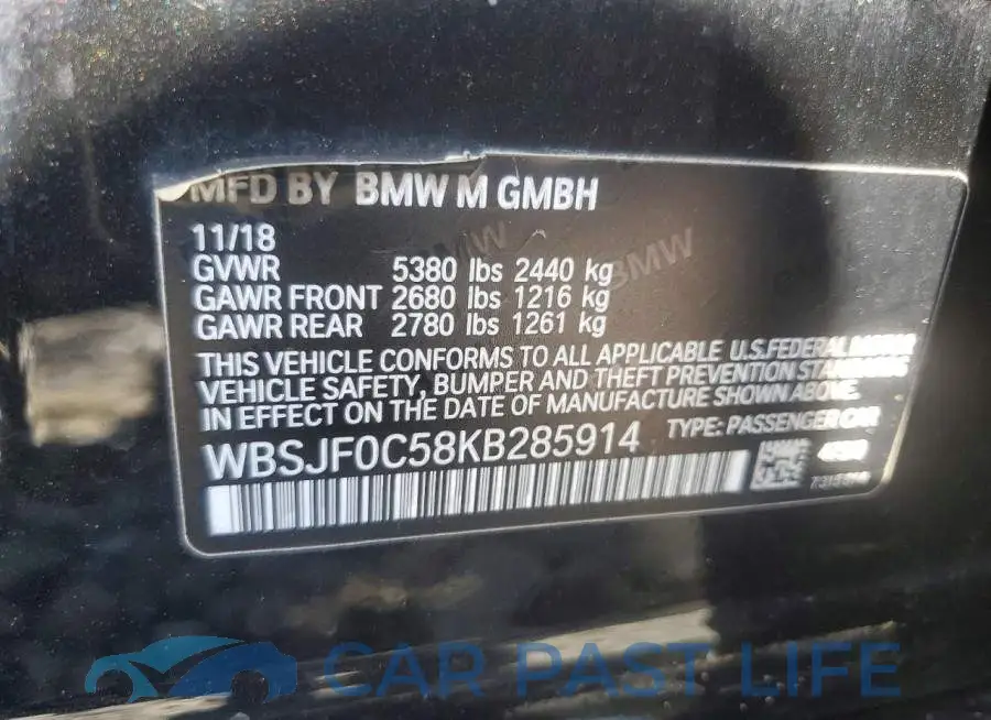 WBSJF0C58KB285914# 12