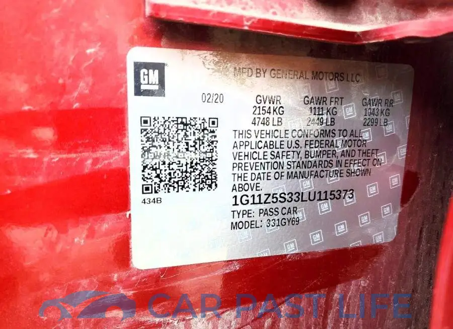 1G11Z5S33LU115373# 12