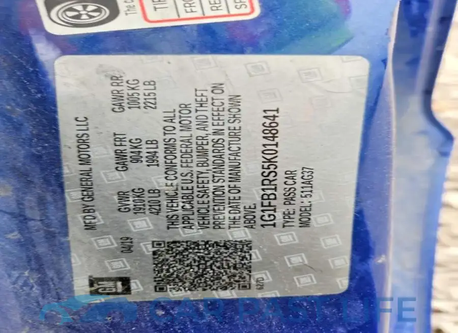 1G1FB1RS5K0148641# 12