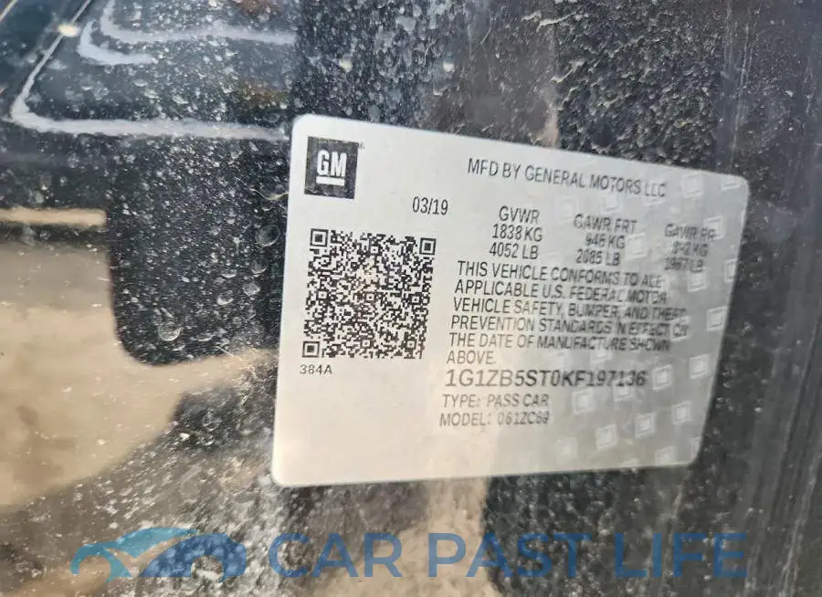 1G1ZB5ST0KF197136# 12