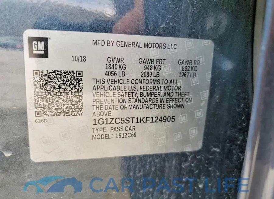 1G1ZC5ST1KF124905# 12