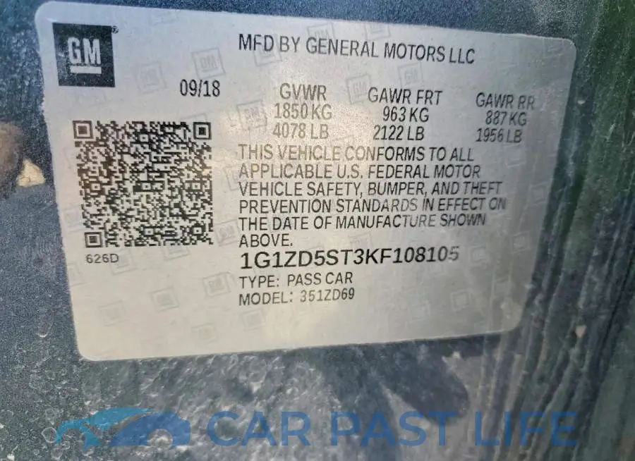 1G1ZD5ST3KF108105# 12
