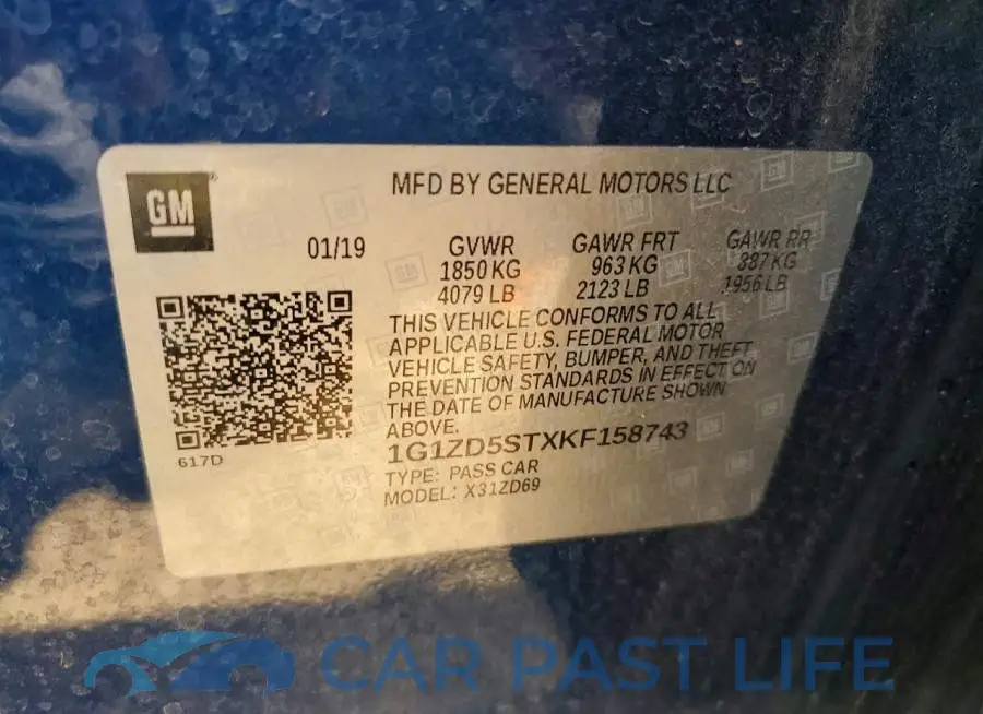 1G1ZD5STXKF158743# 12